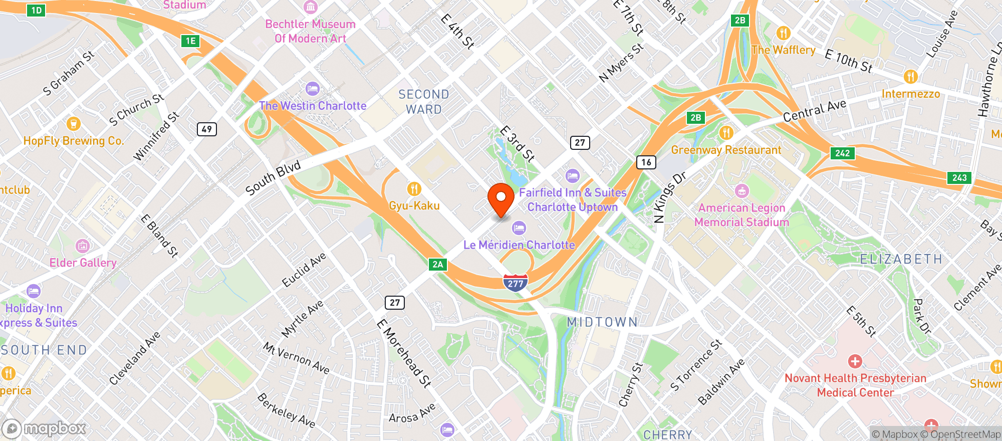 Map showing Sheraton