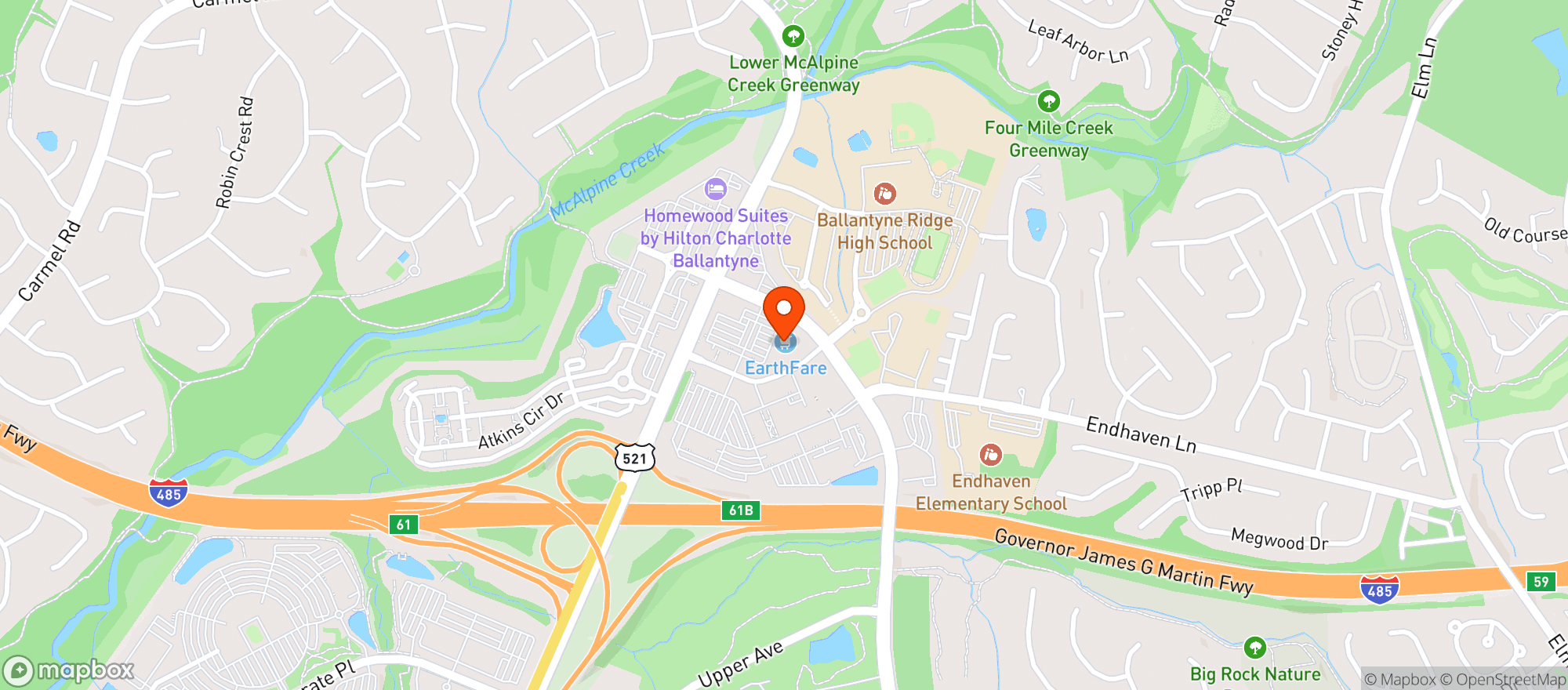 Map showing Earth Fare