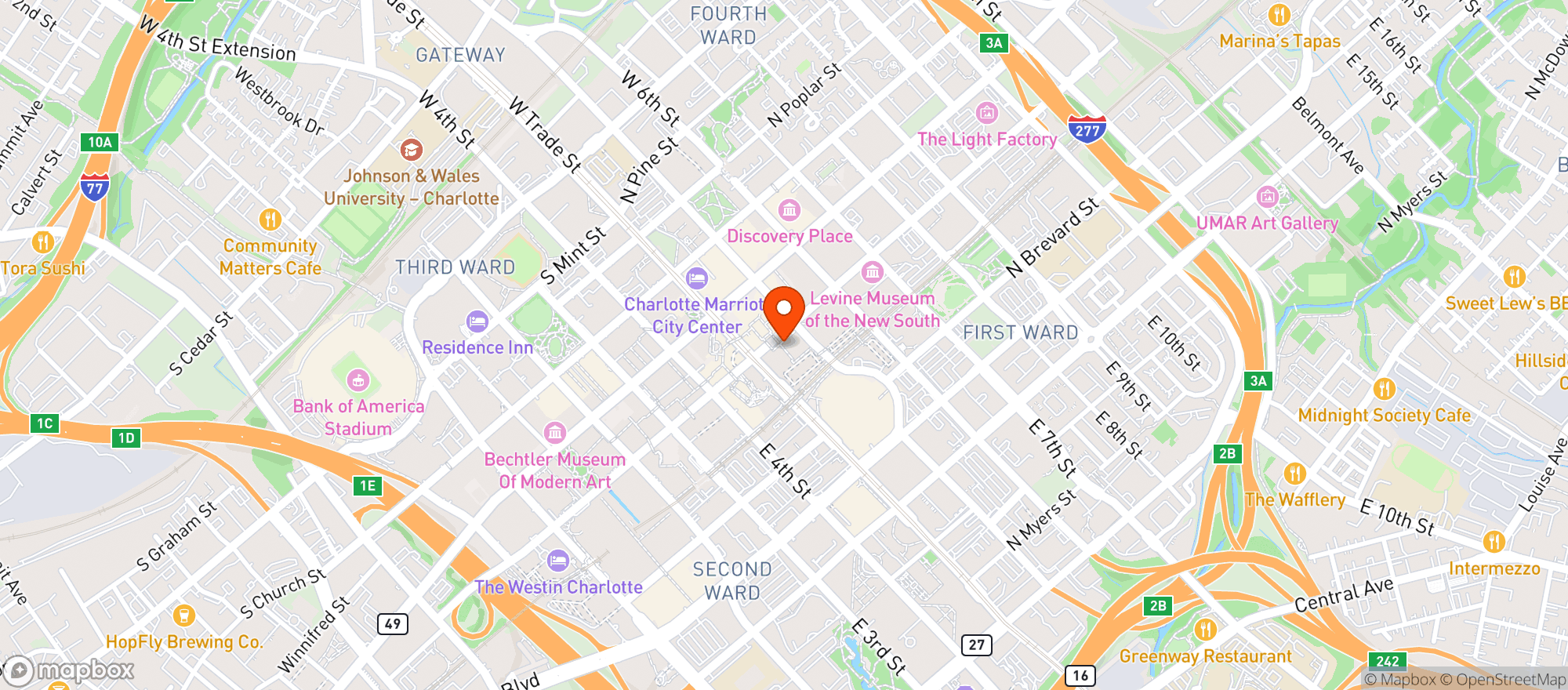 Map showing Rooster's Wood Fired Kitchen Ii