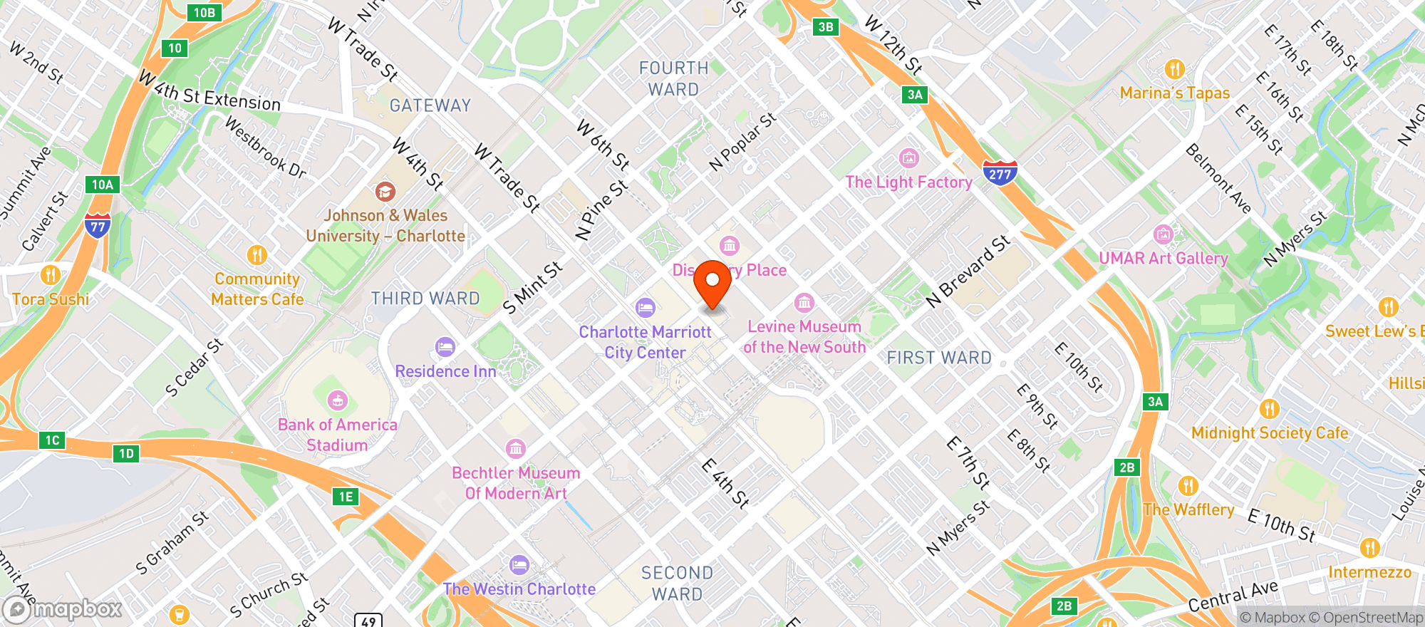 Map showing 204 North Kitchen & Cocktails
