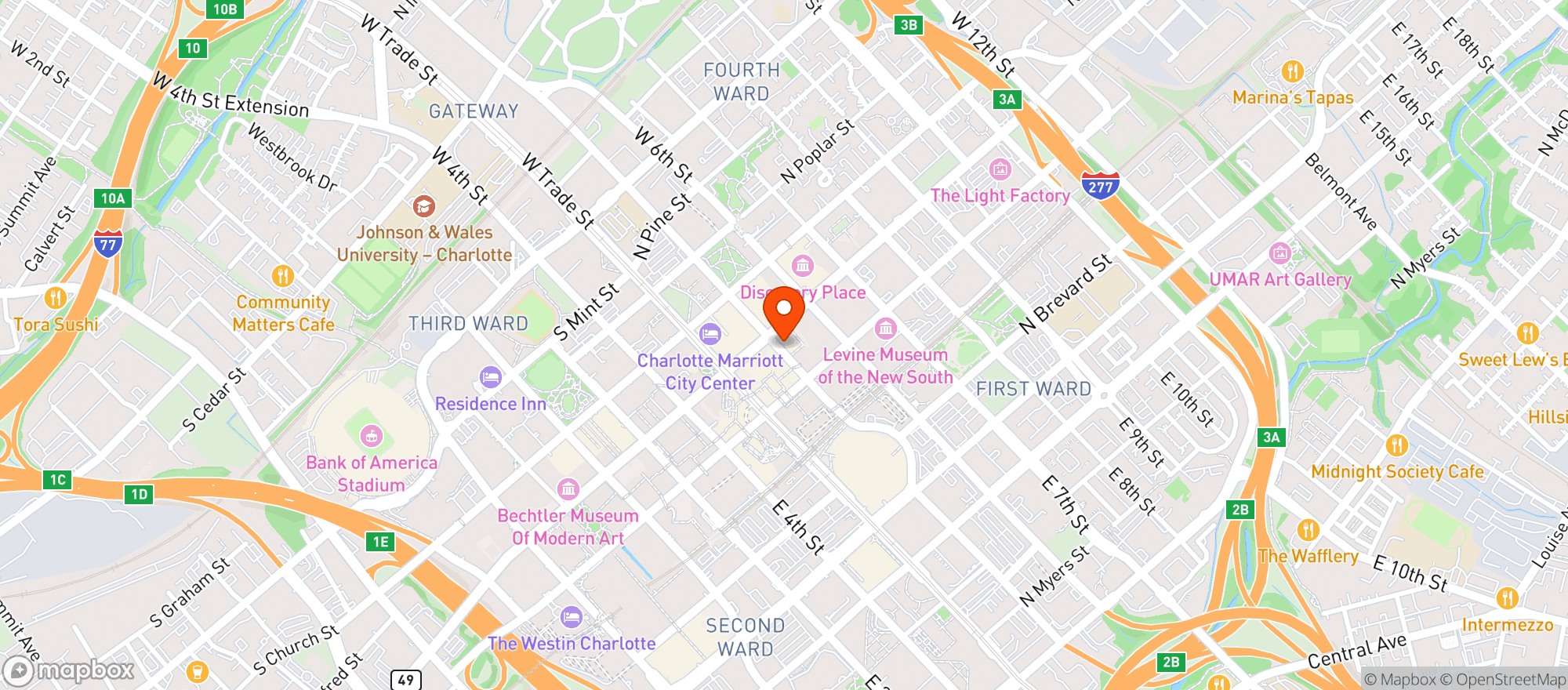 Map showing The Local
