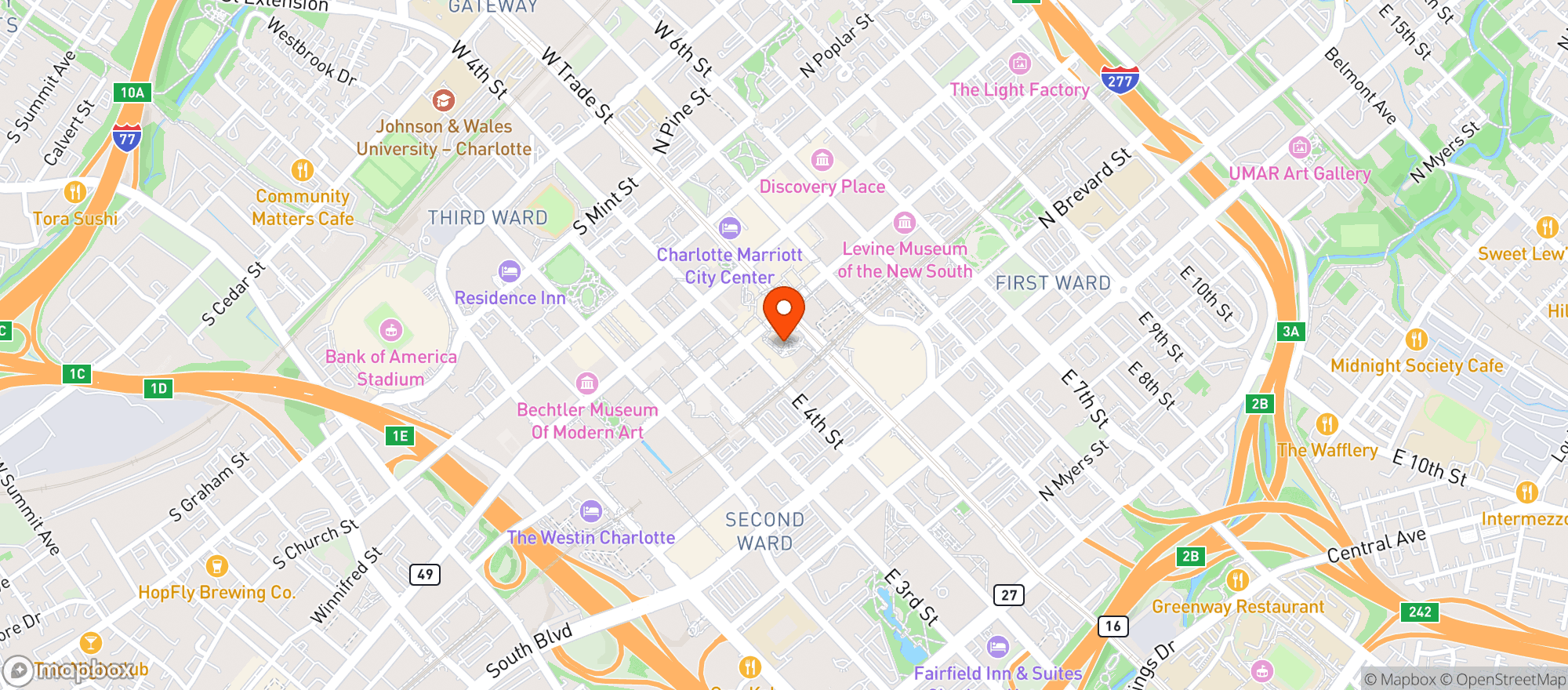 Map showing Mortimers Coffee & Pub
