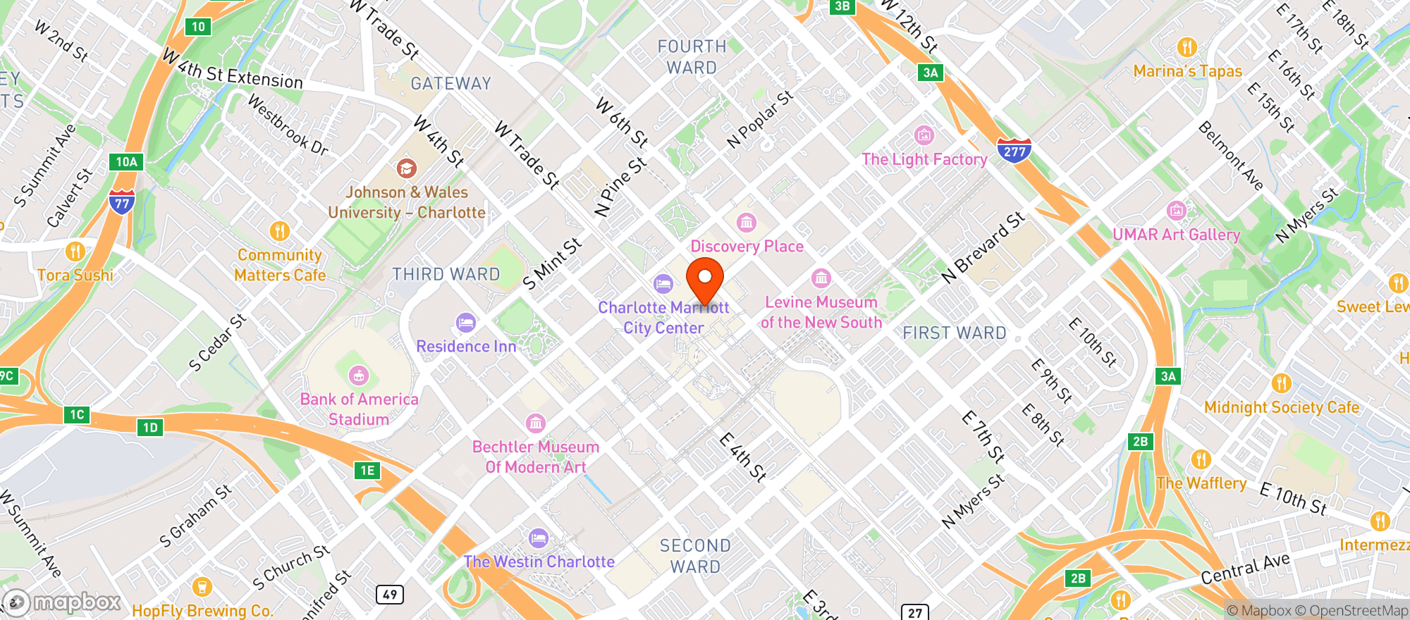 Map showing Aria Tuscan Grill