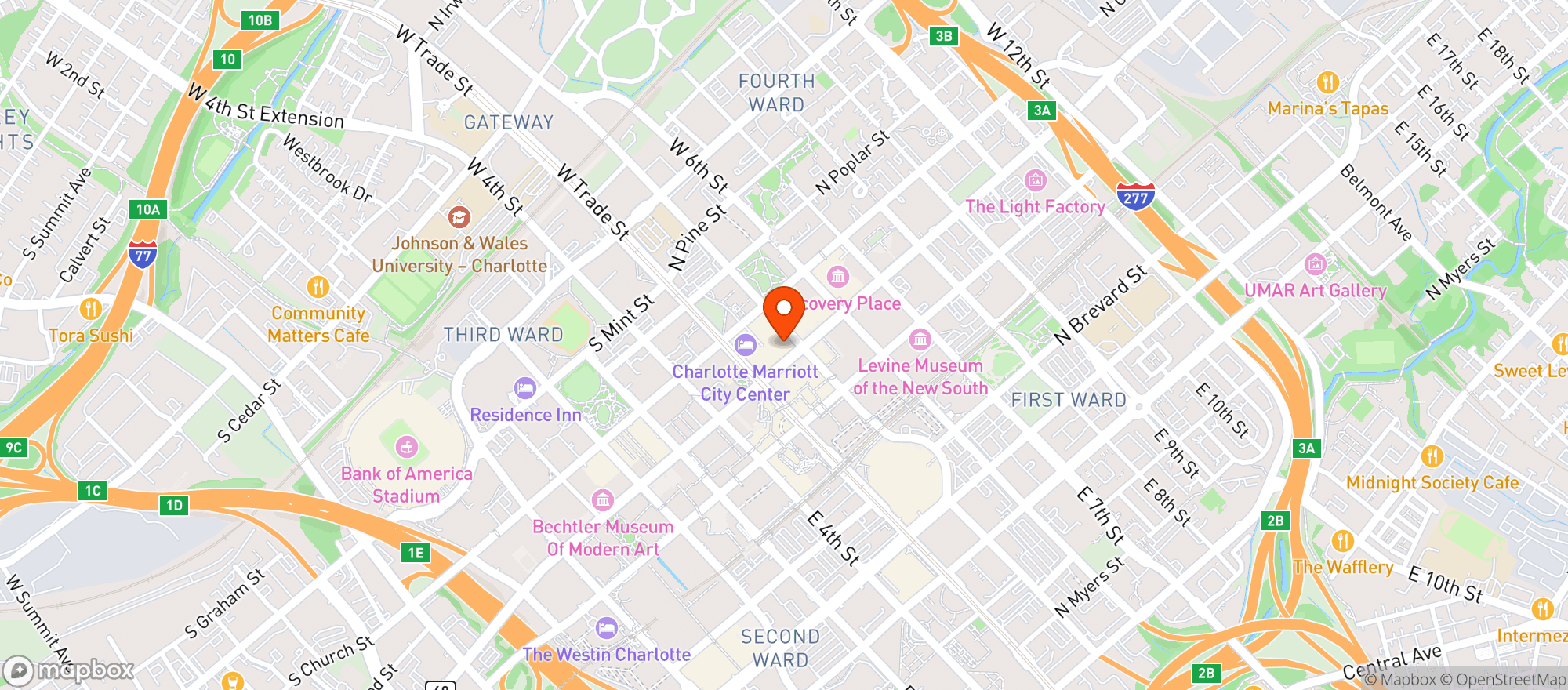Map showing Iveys Hotel
