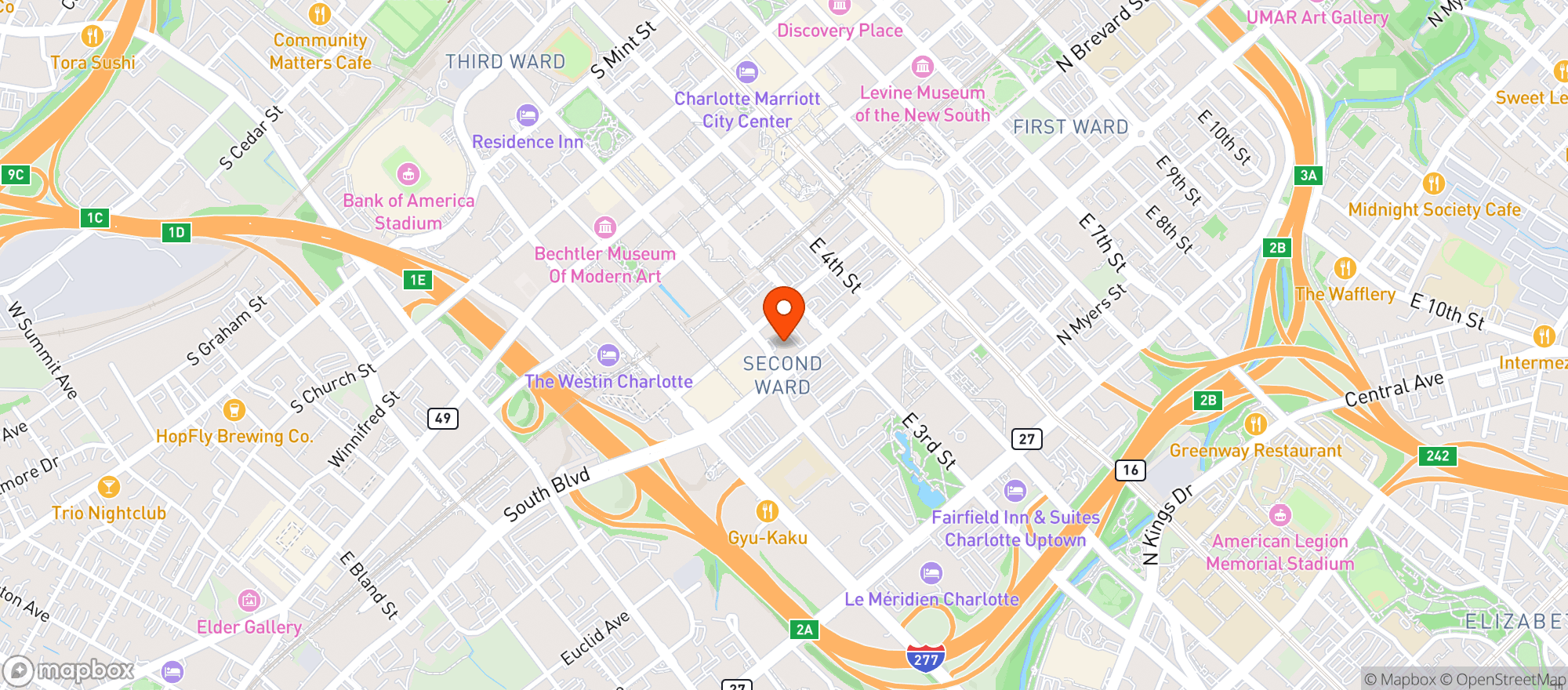 Map showing 401 Social