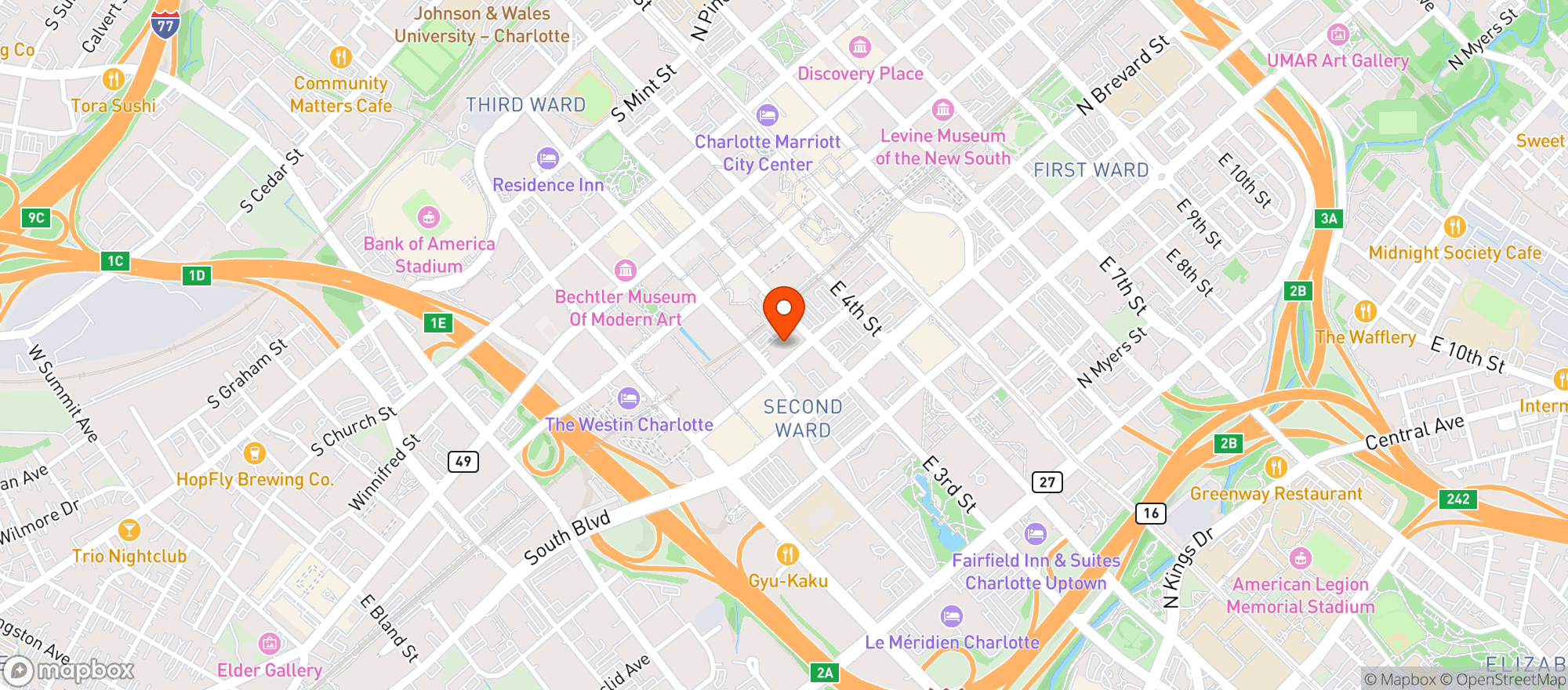Map showing Middle C Jazz