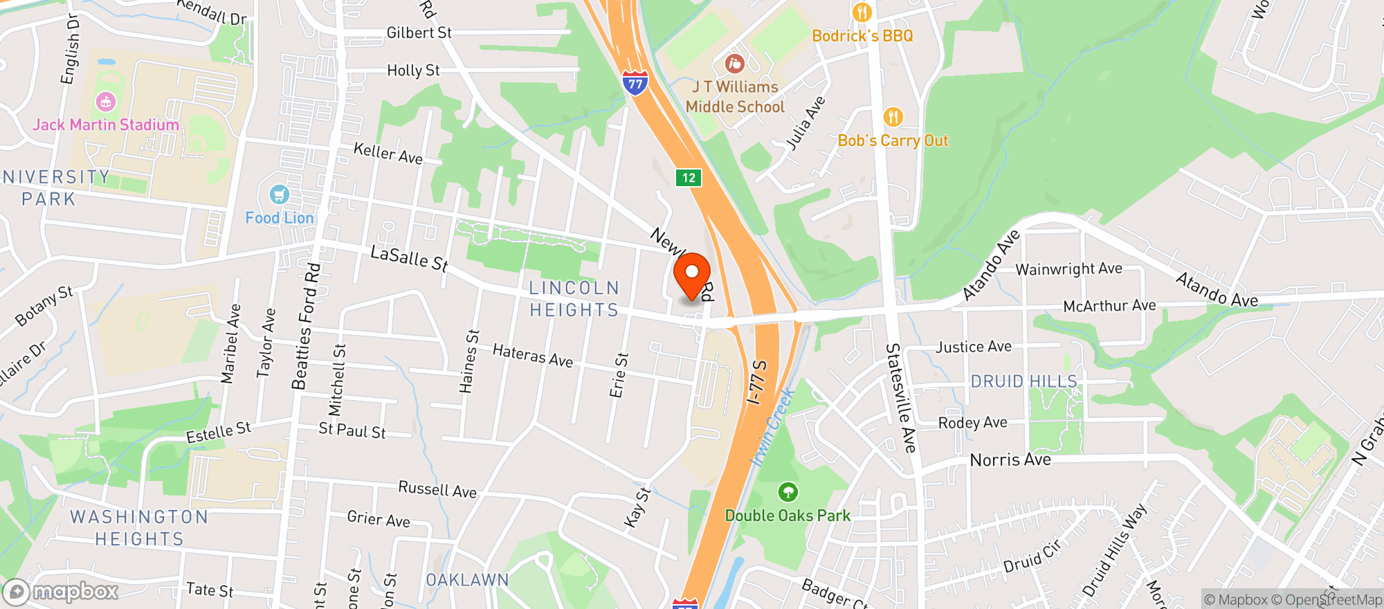 Map showing Xpress Mart - Lasalle
