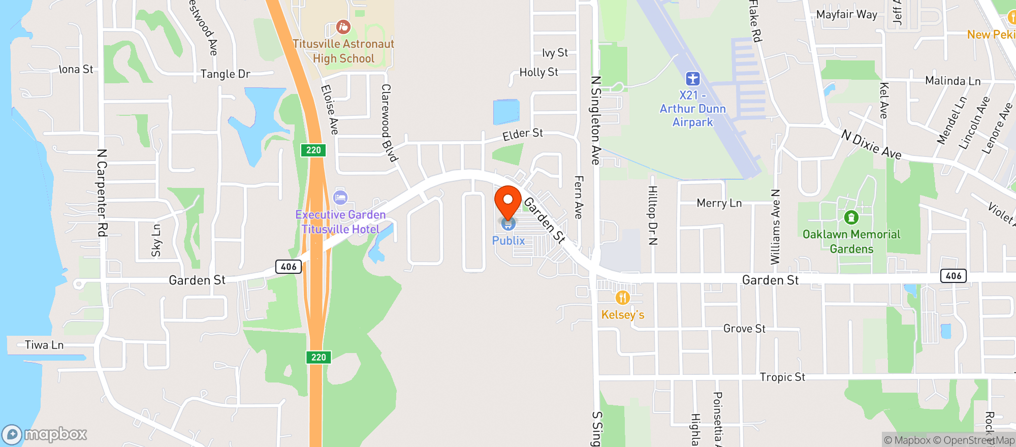Map showing Publix
