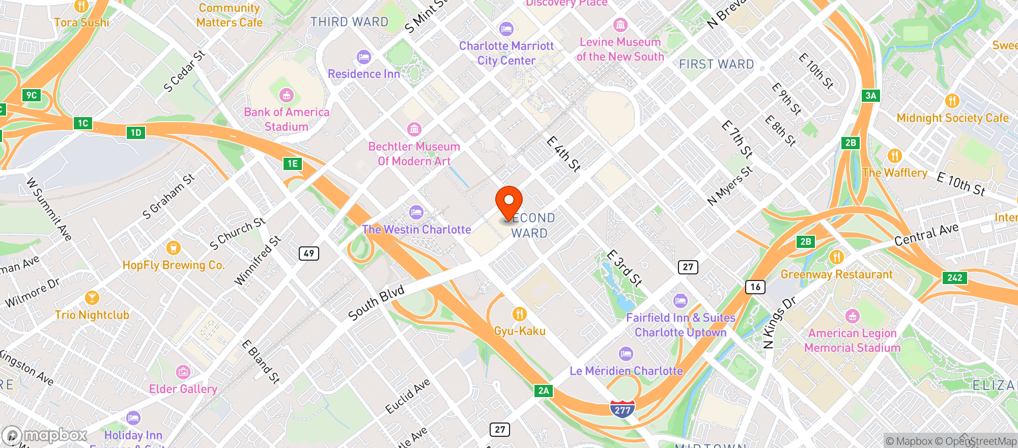 Map showing Buffalo Wild Wings Gril #259