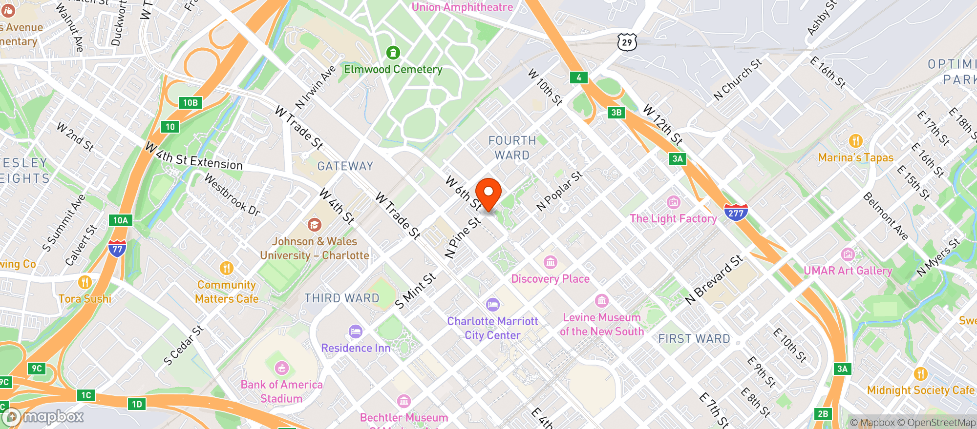 Map showing Harris Teeter