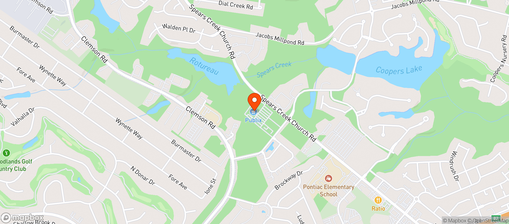 Map showing Publix Super Market
