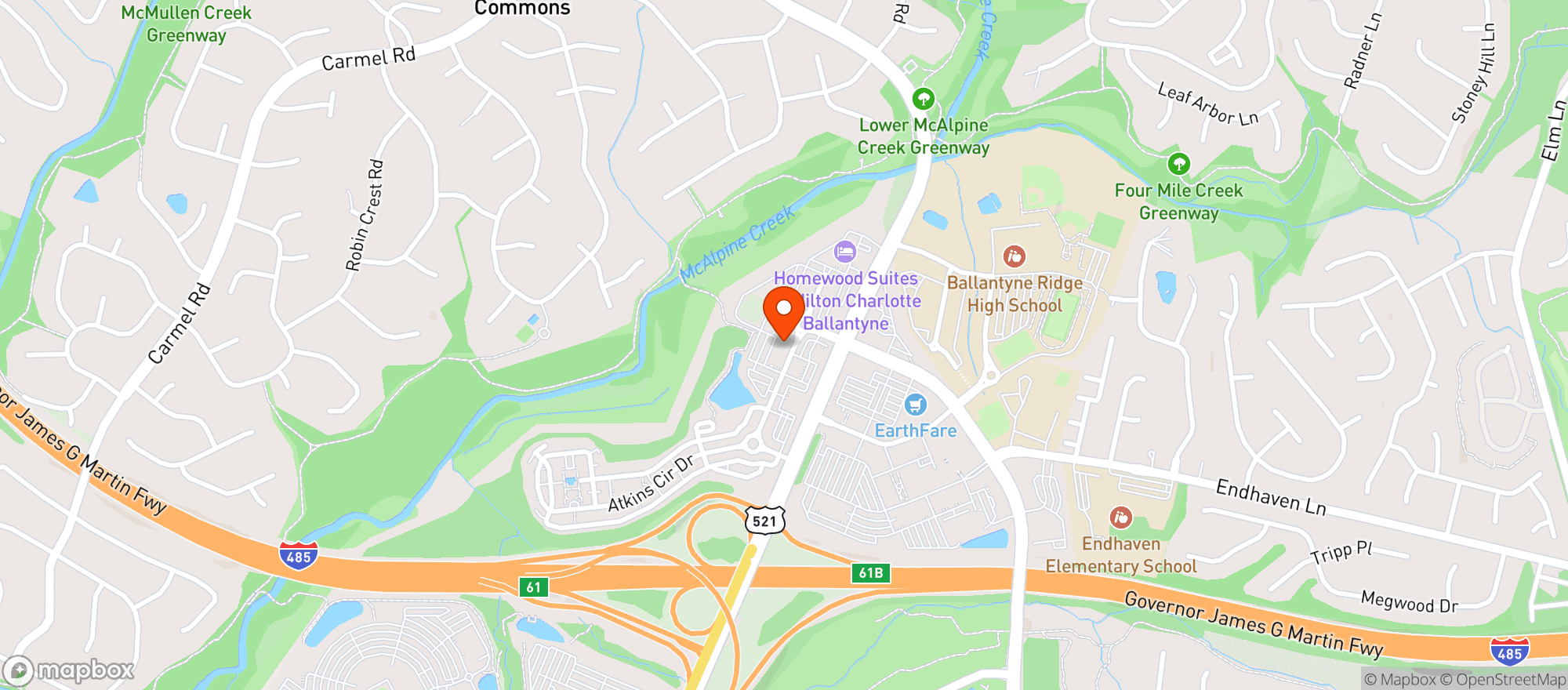 Map showing Hickory Tavern