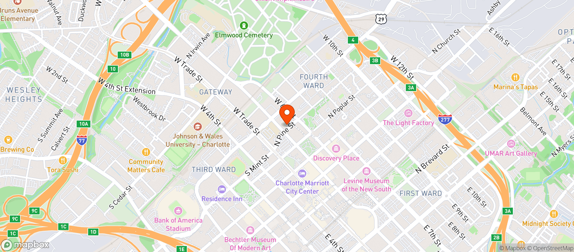 Map showing Sky Lounge Bar