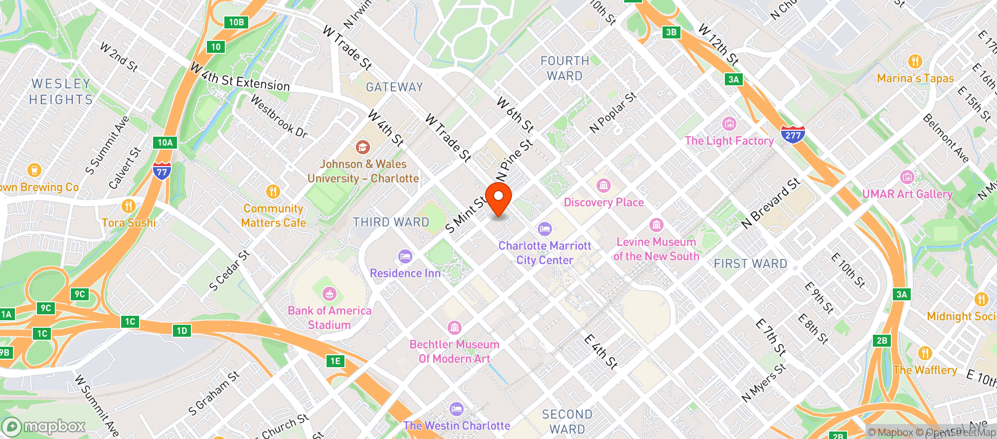 Map showing Mortons The Steakhouse #1116