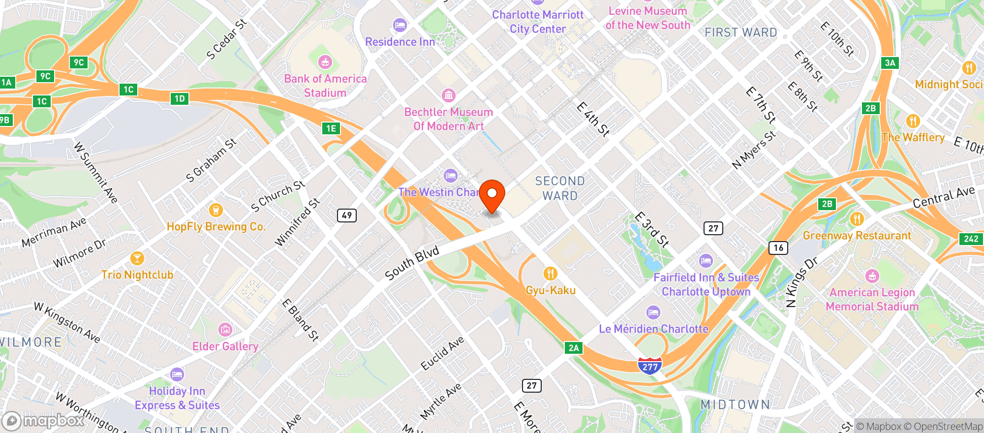 Map showing Home2 Suites By Hilton