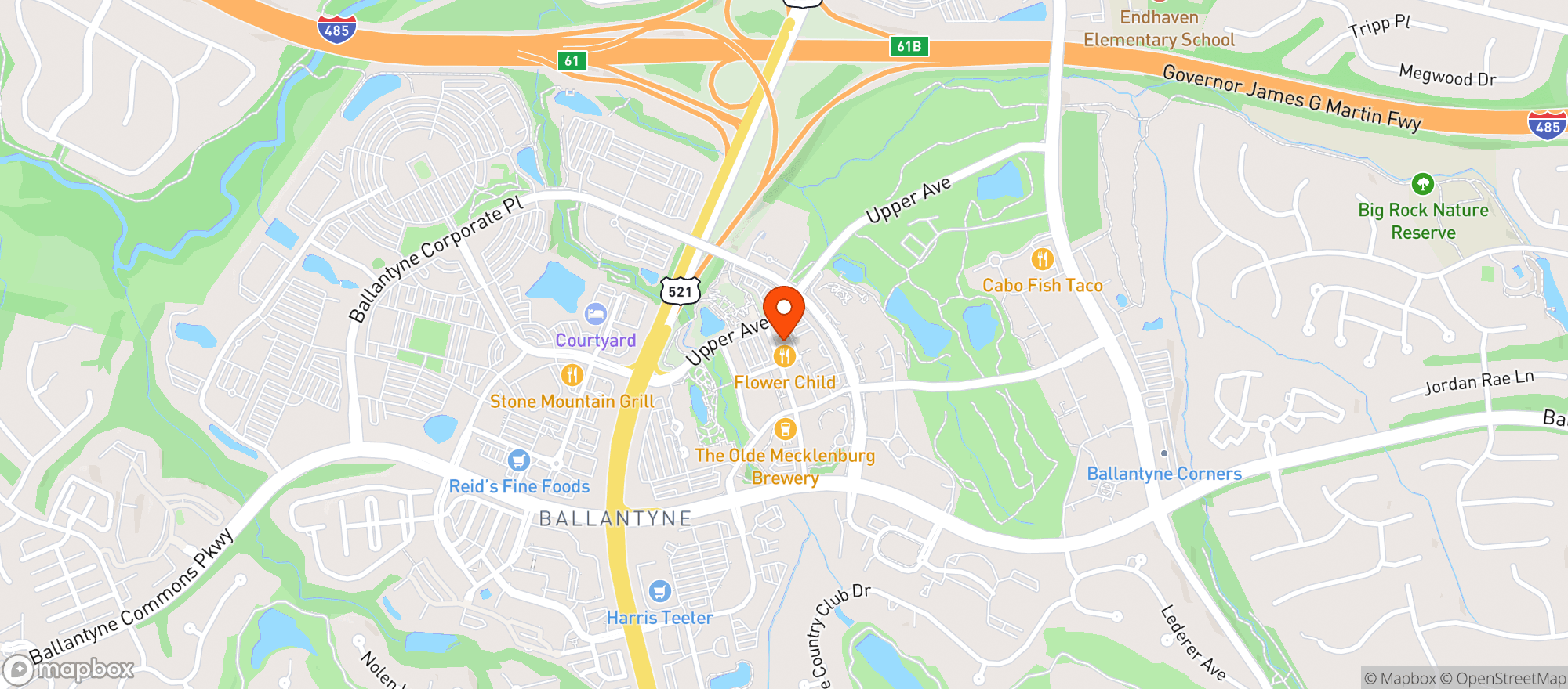 Map showing Postino Ballantyne