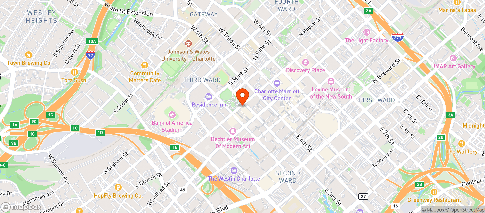 Map showing Merchant and Trade