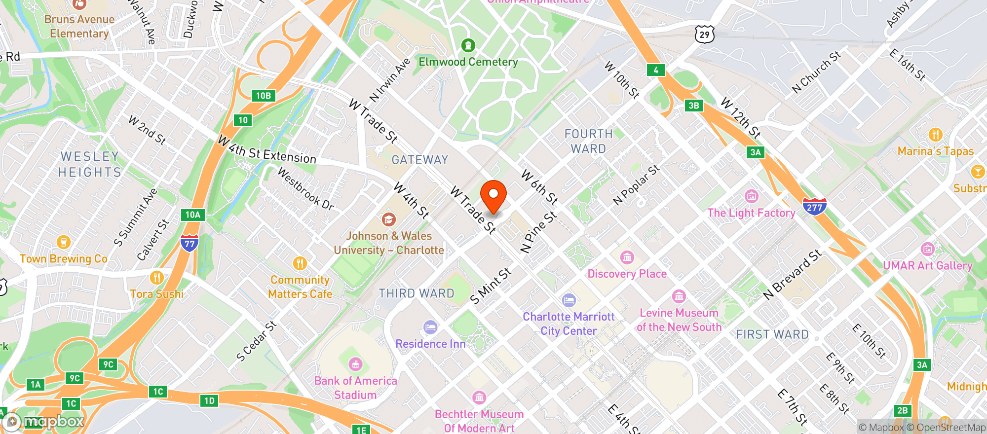 Map showing Pub At Uptown