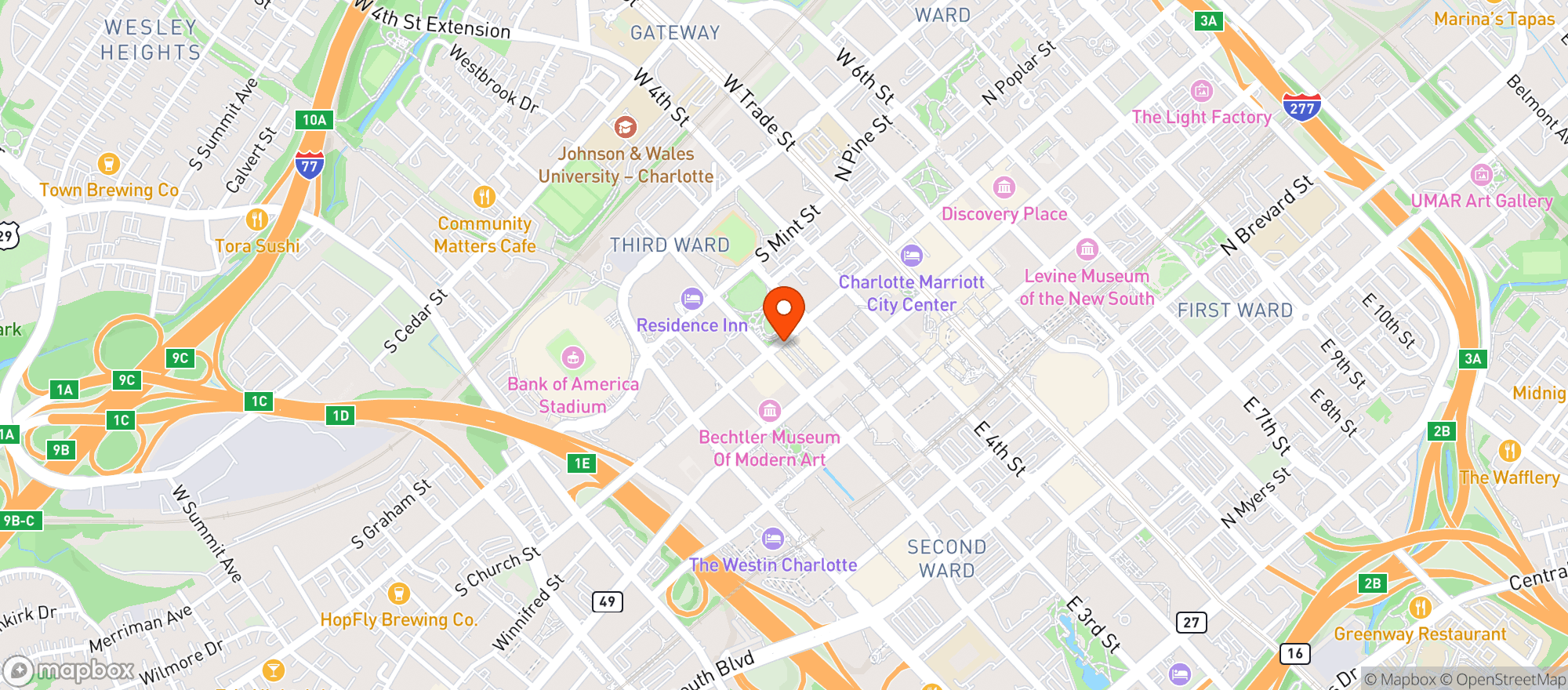 Map showing The French Quarter