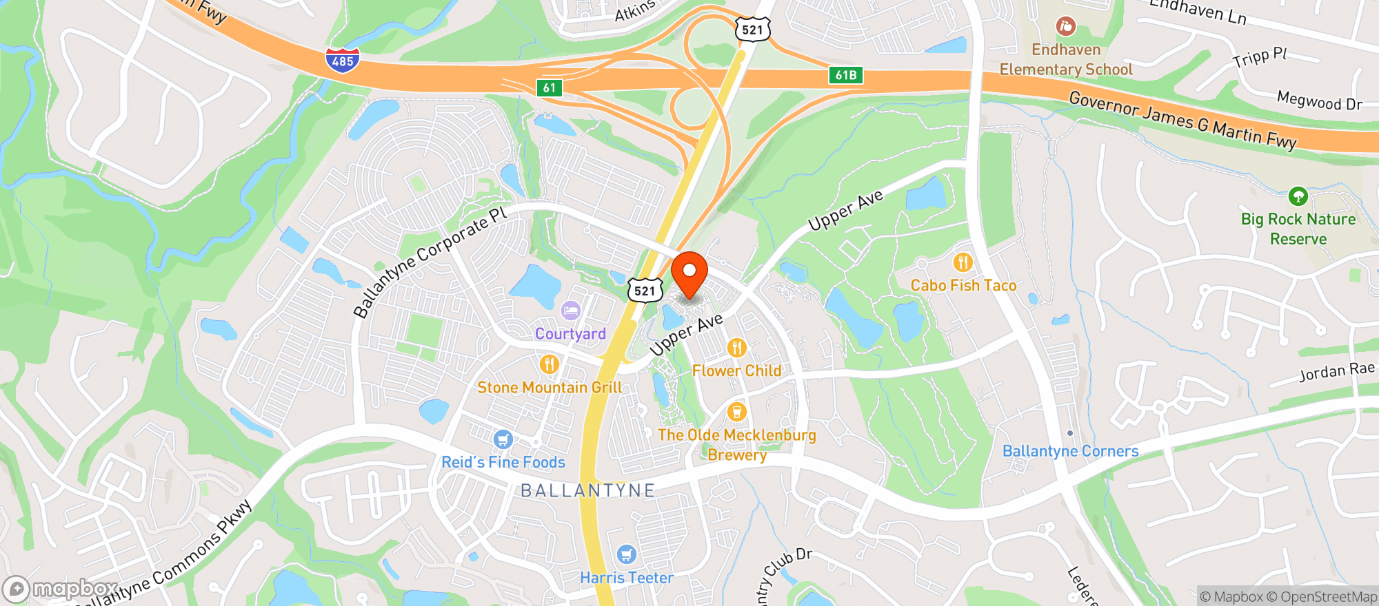 Map showing The Amp Ballantyne