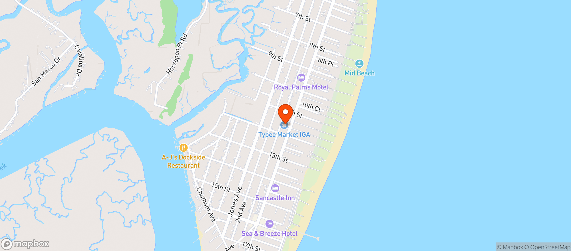 Map showing Tybee Market