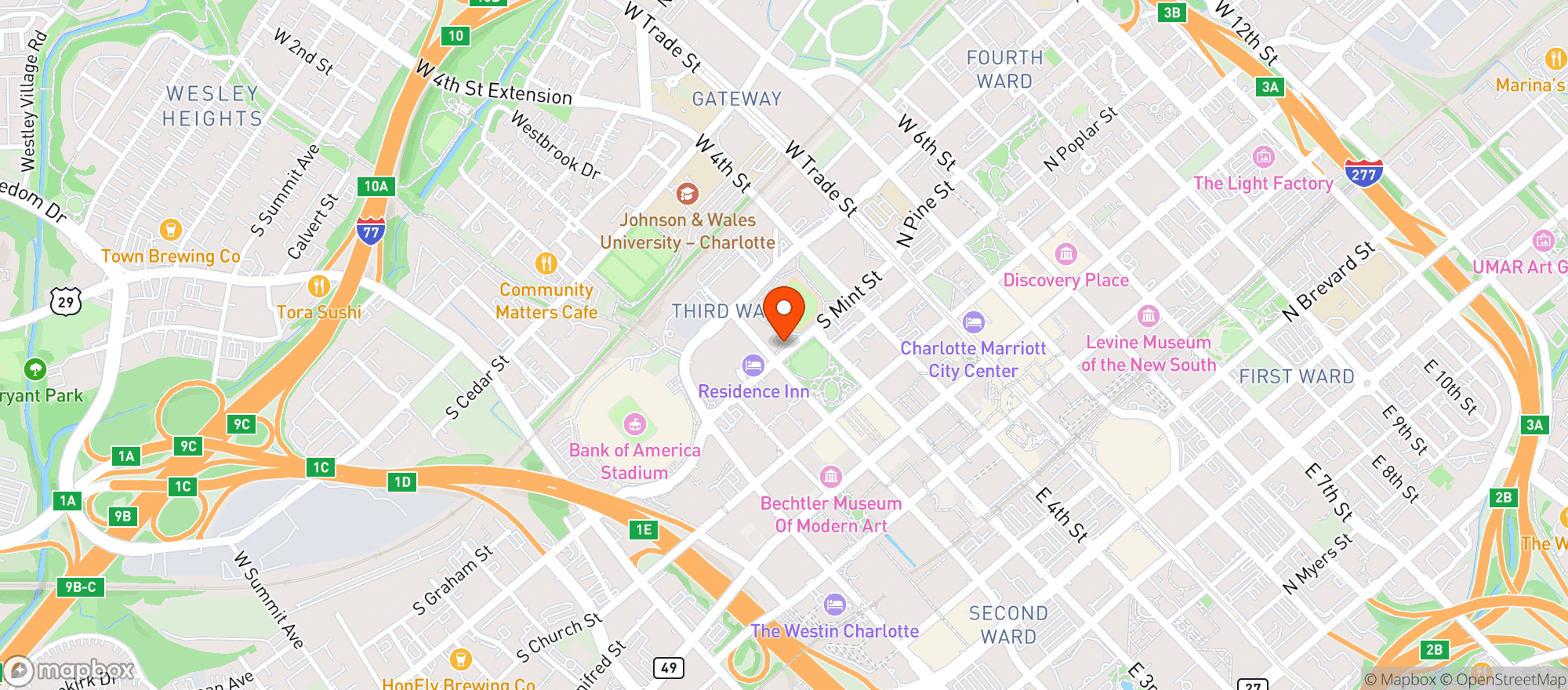 Map showing Levy At Truist Field