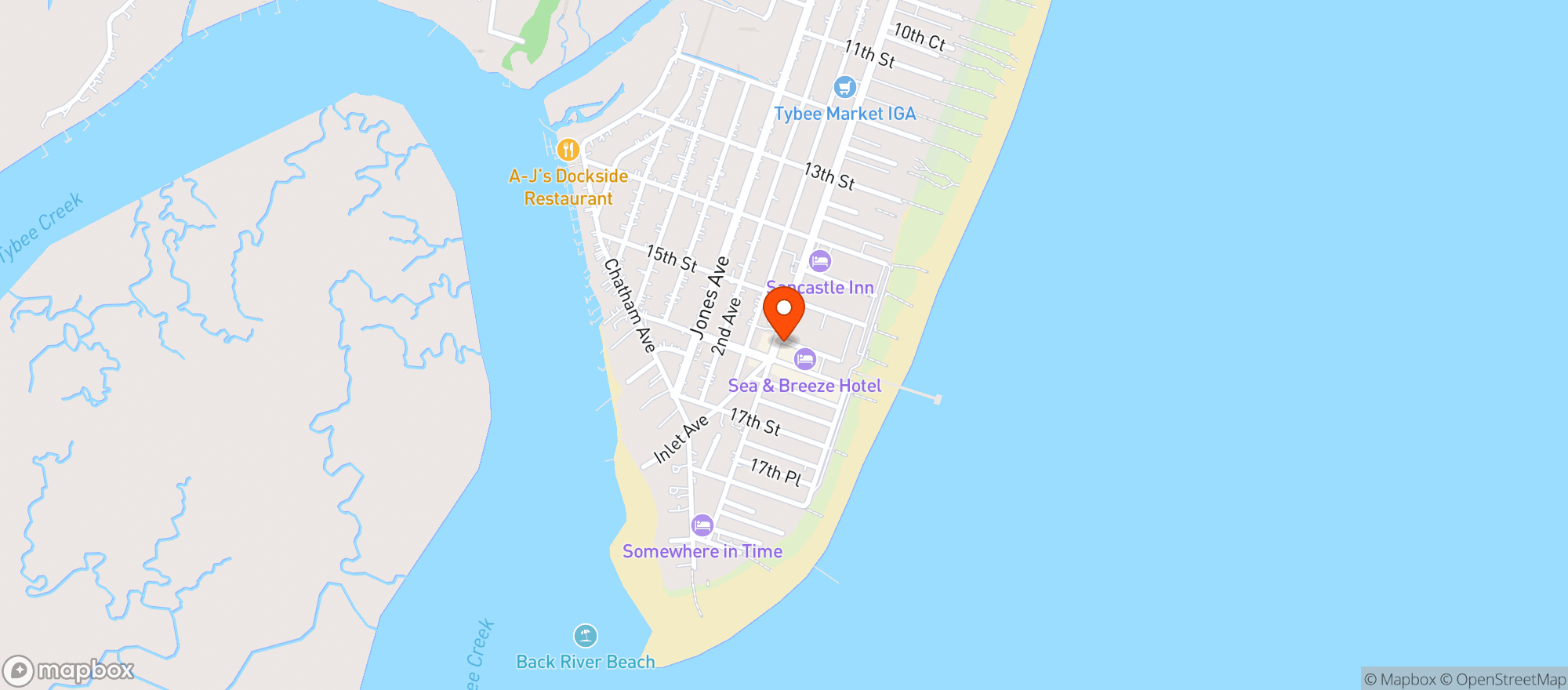 Map showing Sand Bar (Sav)