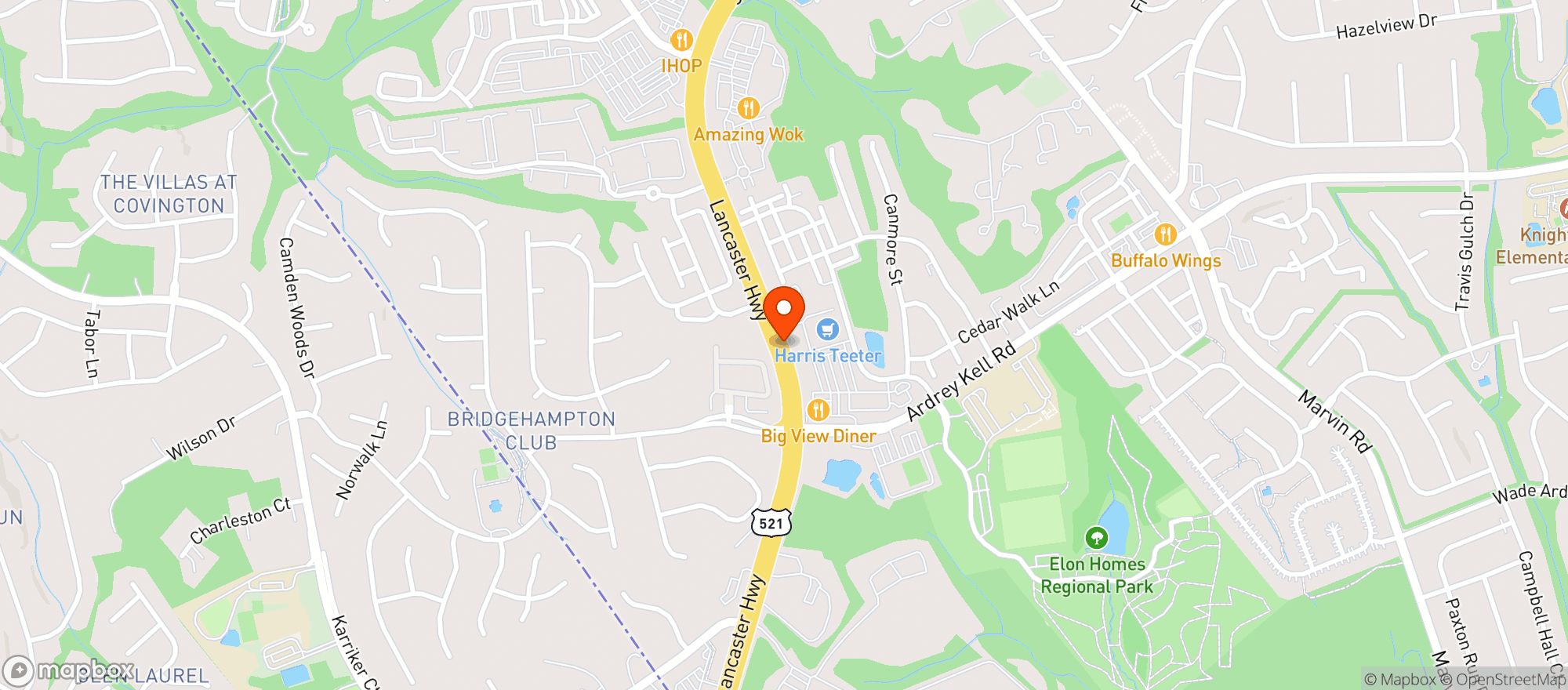 Map showing Harris Teeter