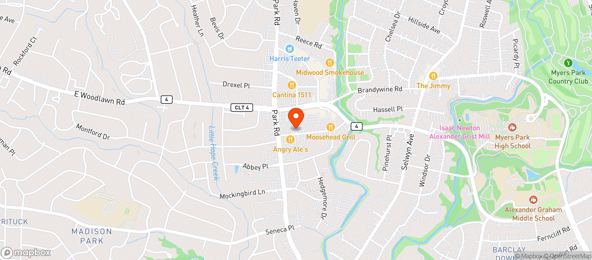 Map showing Jeff S Bucket Shop