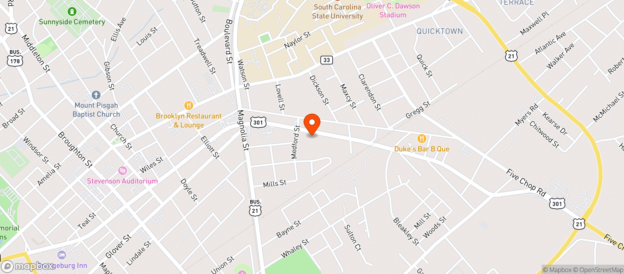 Map showing Hot Spot Convenience Store