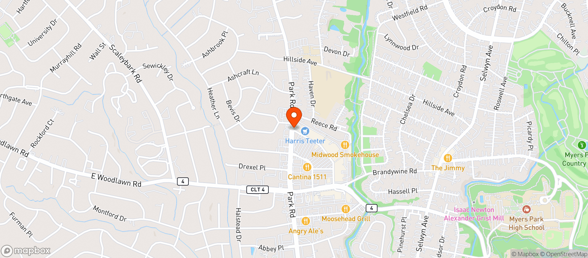 Map showing Harris Teeter