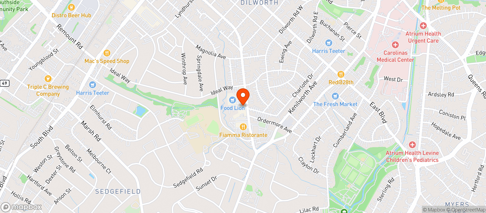 Map showing Inizio Pizza Napoletana