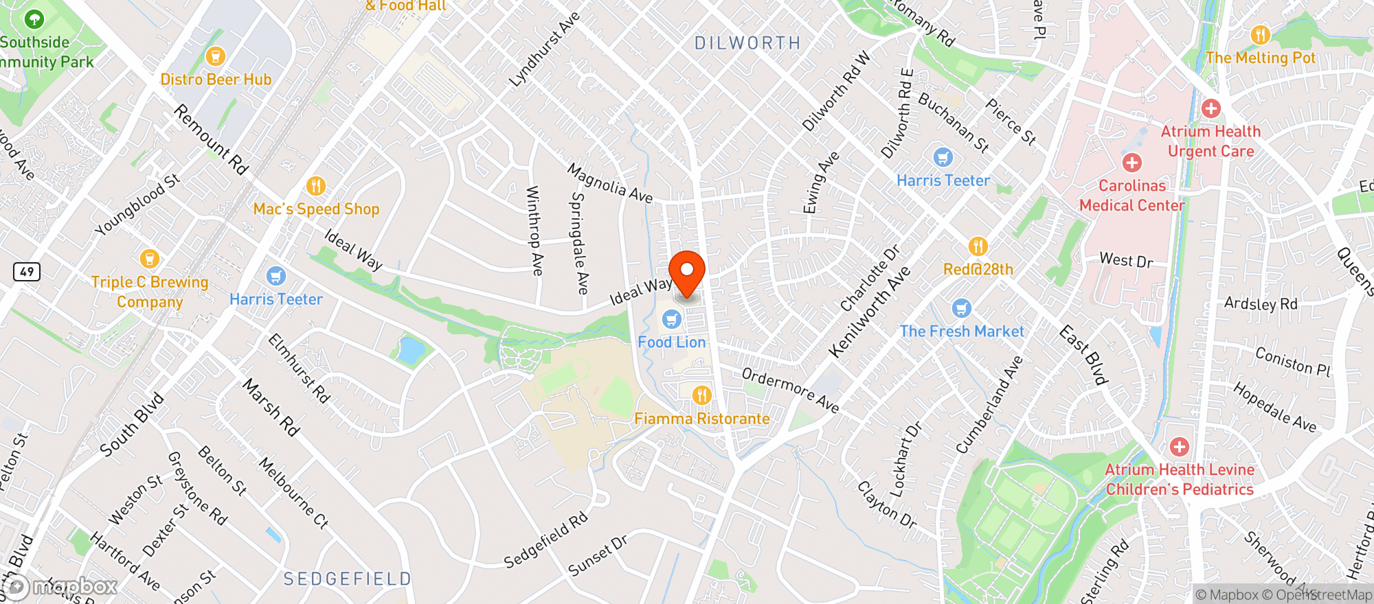 Map showing Comet Grill