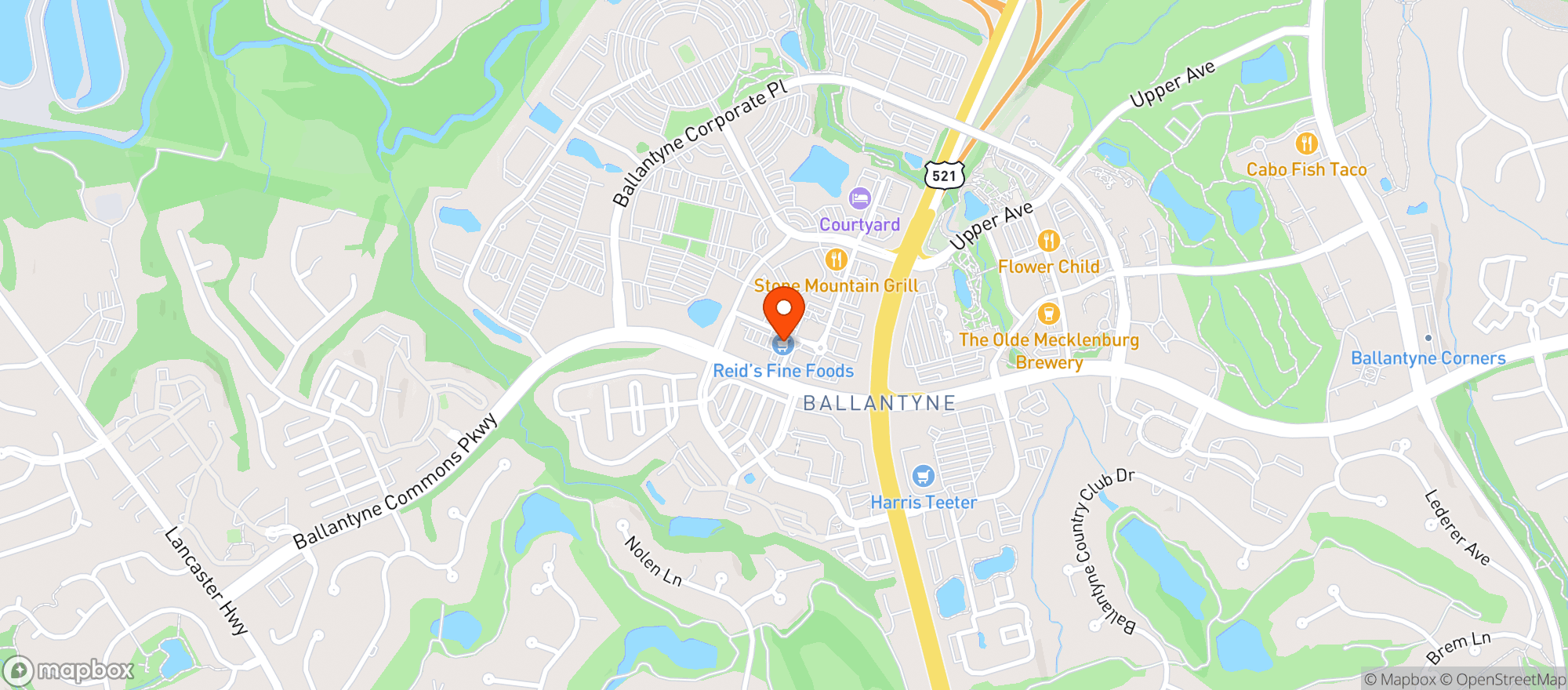 Map showing Reids Fine Foods