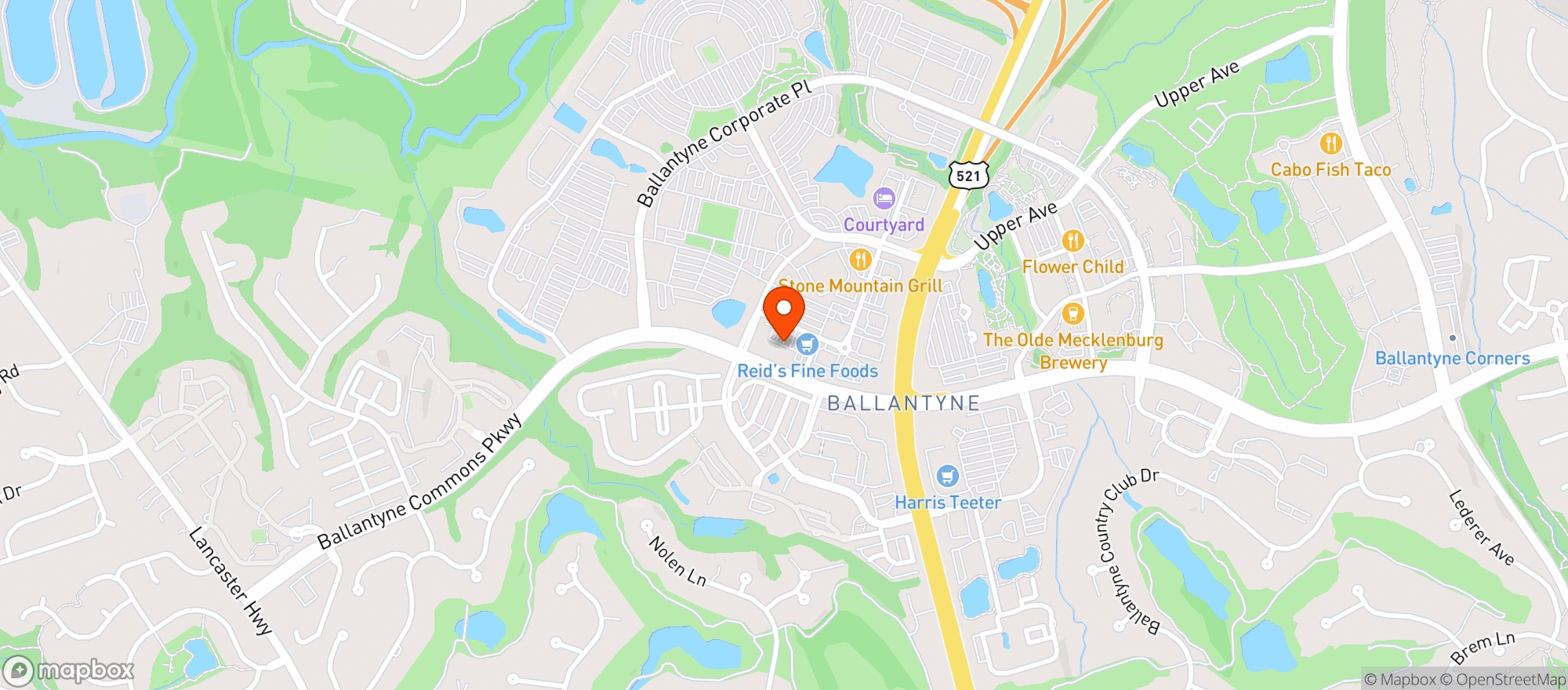 Map showing Duckworth’s Grill & Taphouse Ballantyne