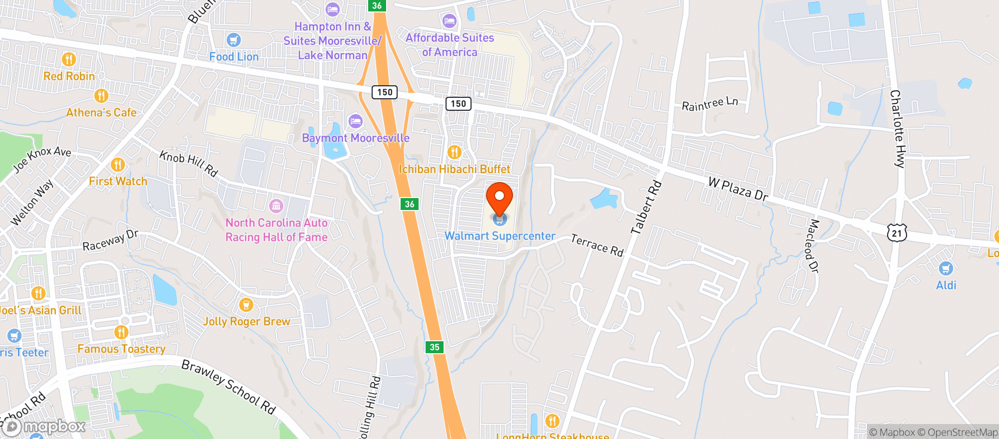 Map showing Walmart Supercenter