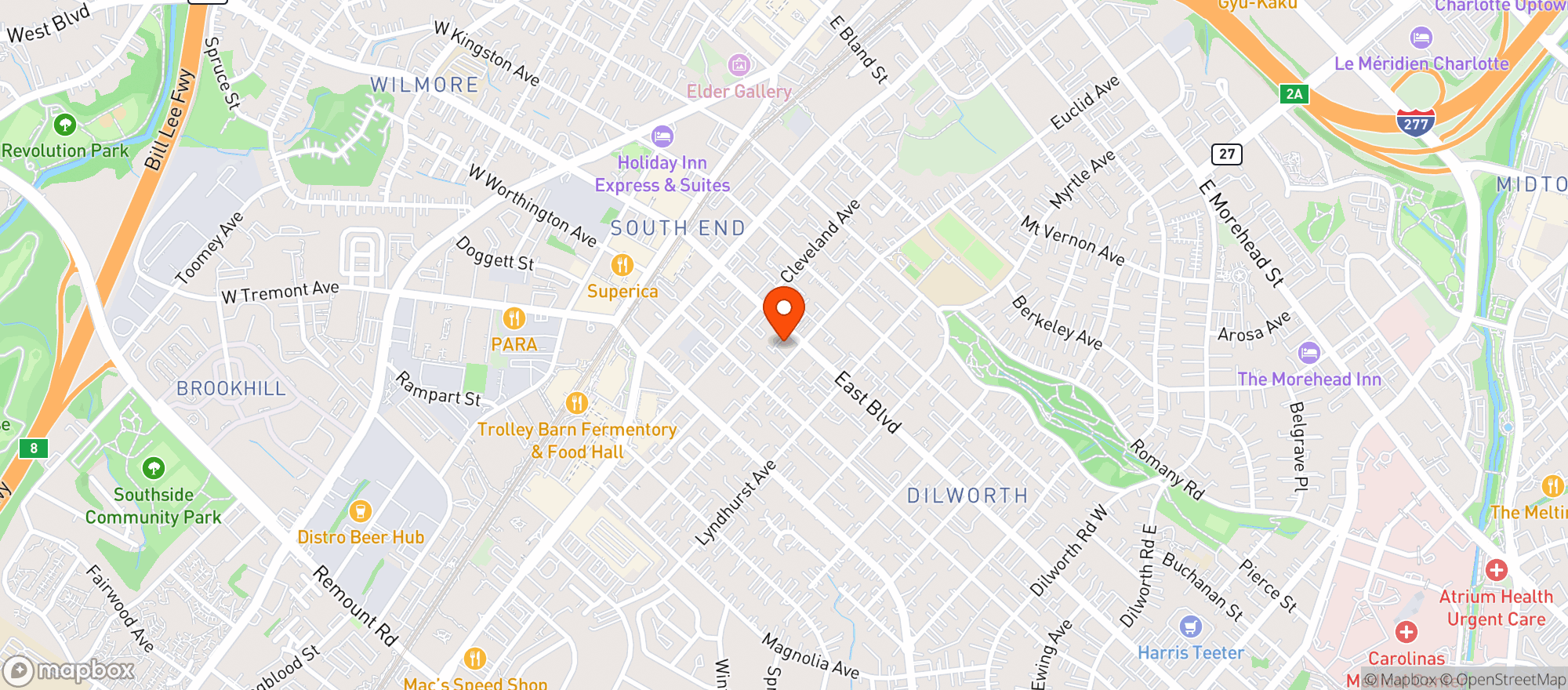 Map showing Thai Taste - East Blvd