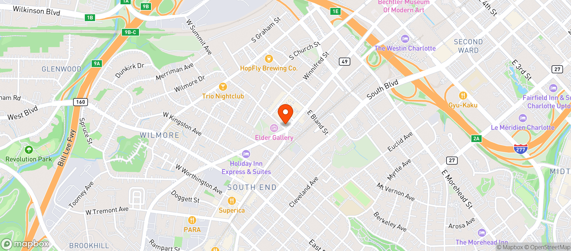 Map showing Wooden Robot Brewery