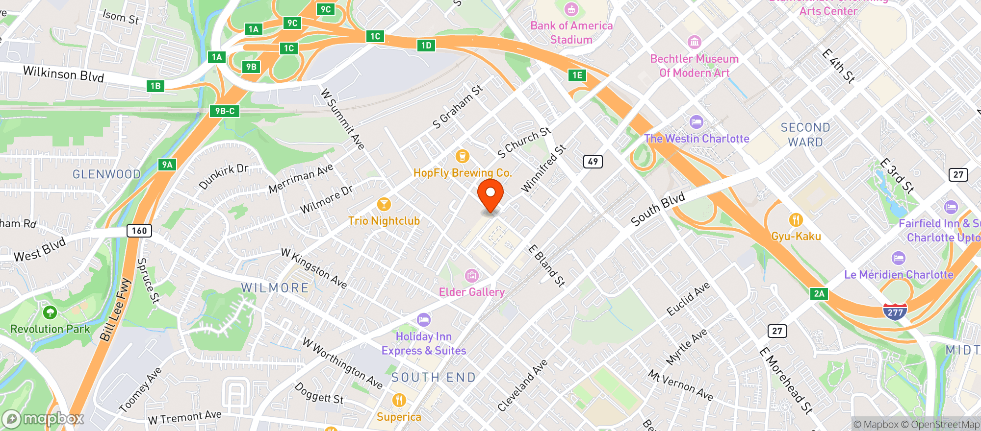 Map showing Hoppin