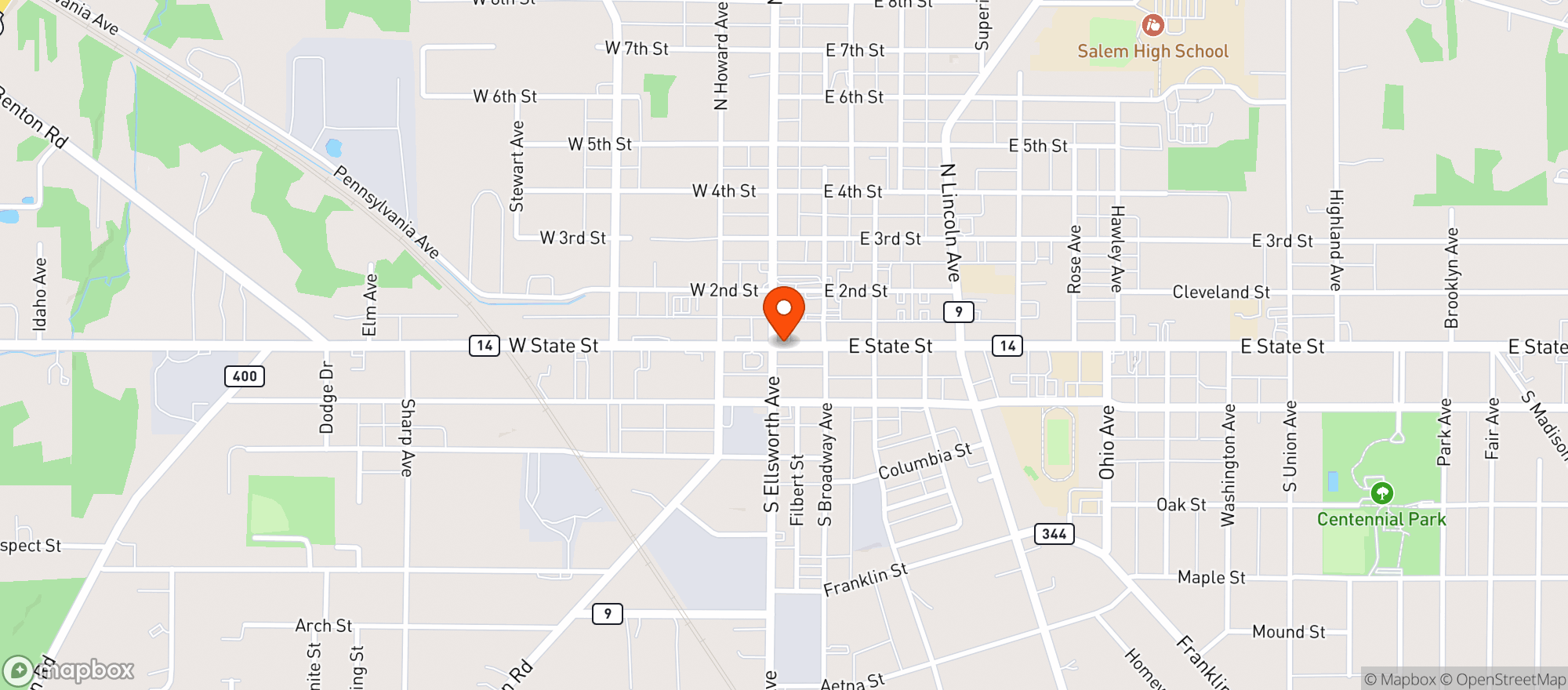 Map showing Rickys English Pub
