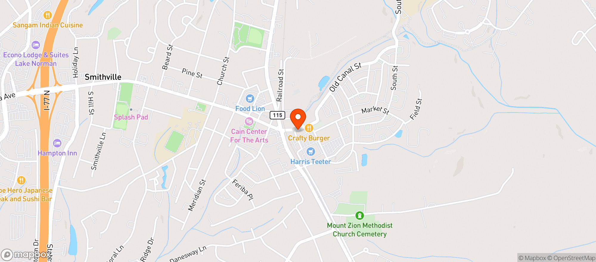 Map showing Harris Teeter