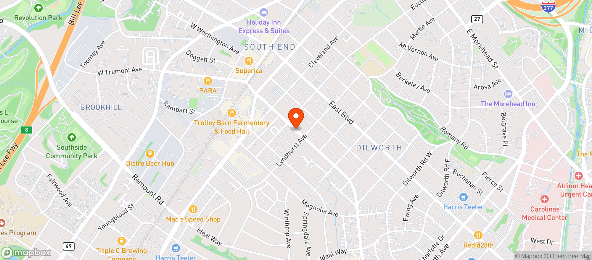 Map showing The Fresh Market #219