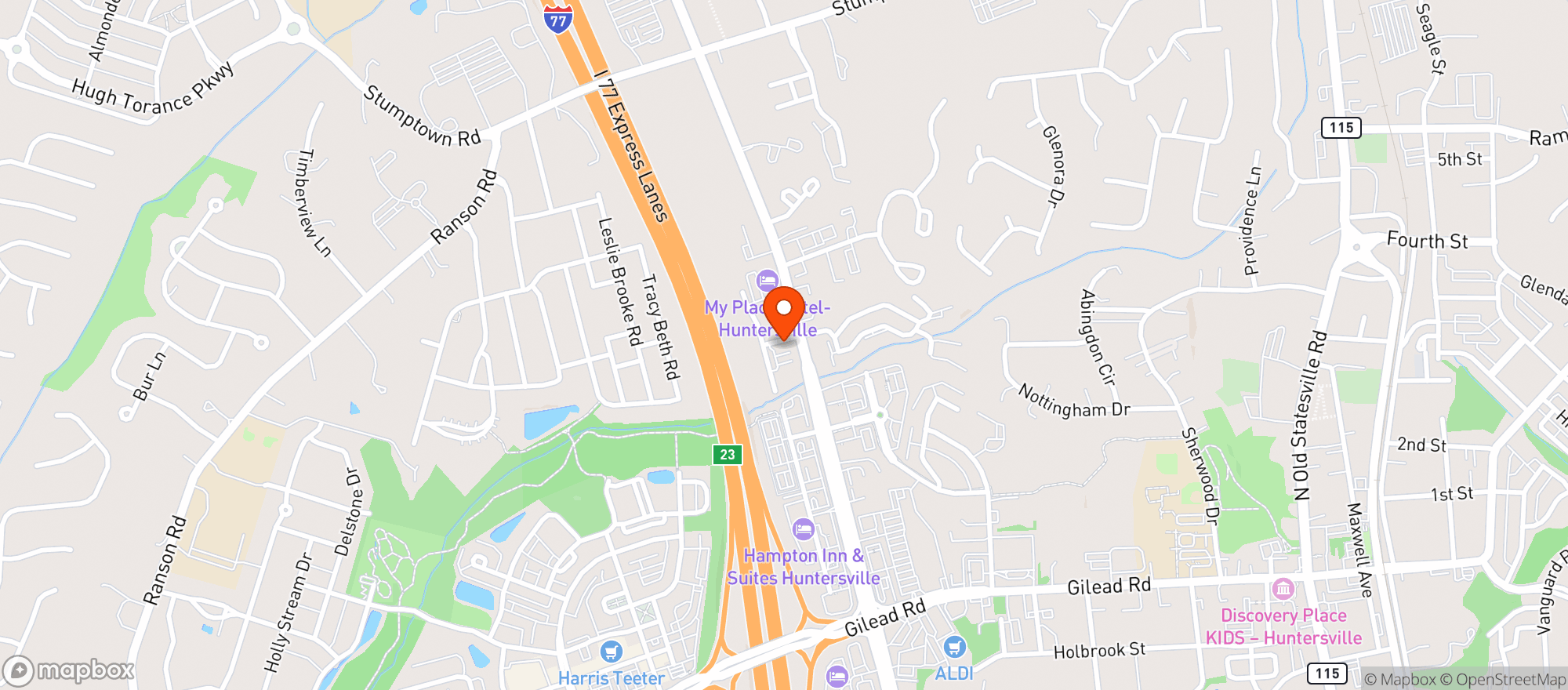 Map showing Pitt Stop