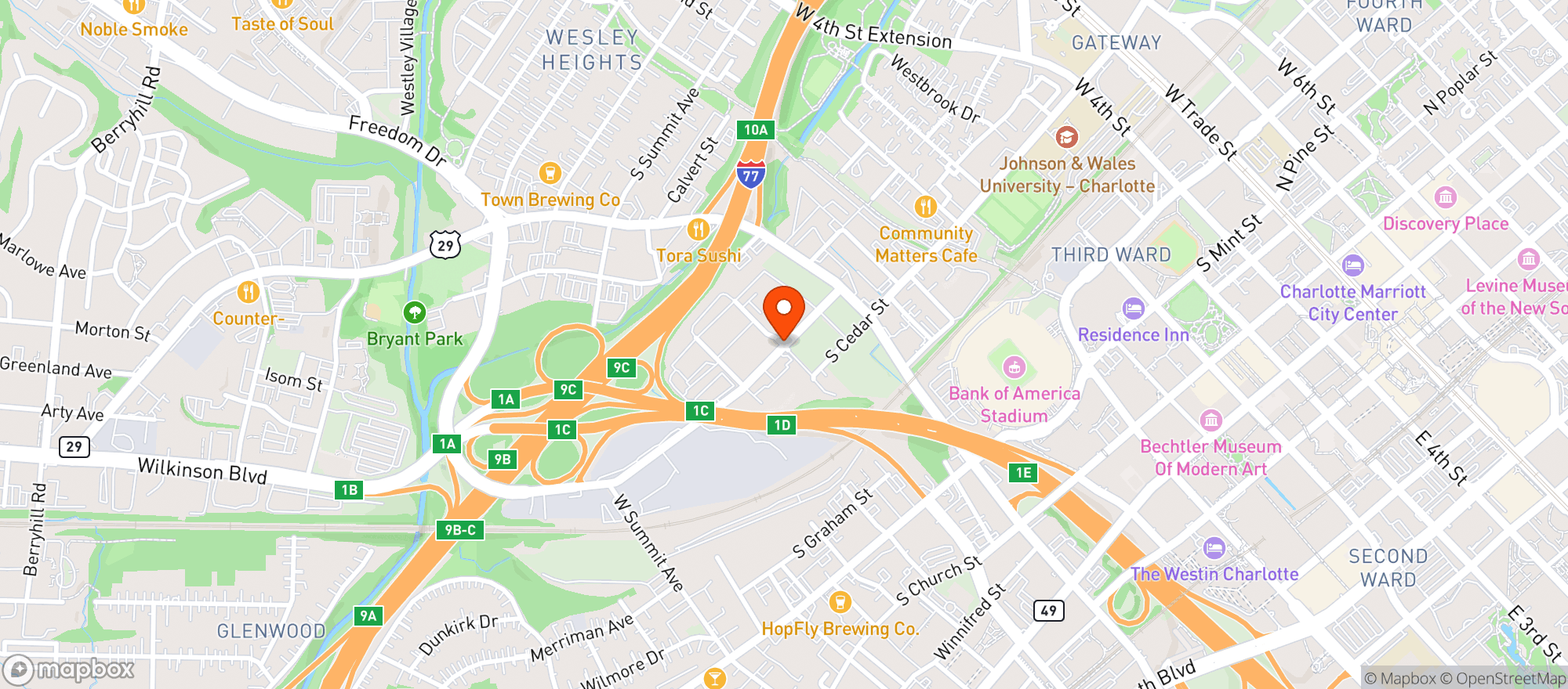 Map showing Blume Studios
