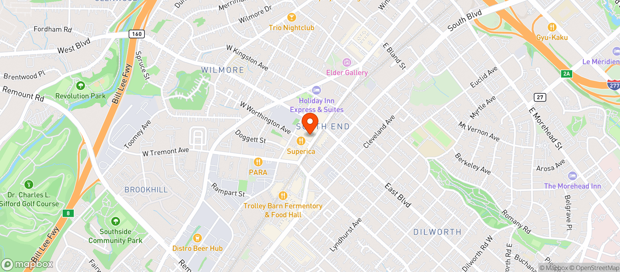 Map showing Salted N Market And Eatery