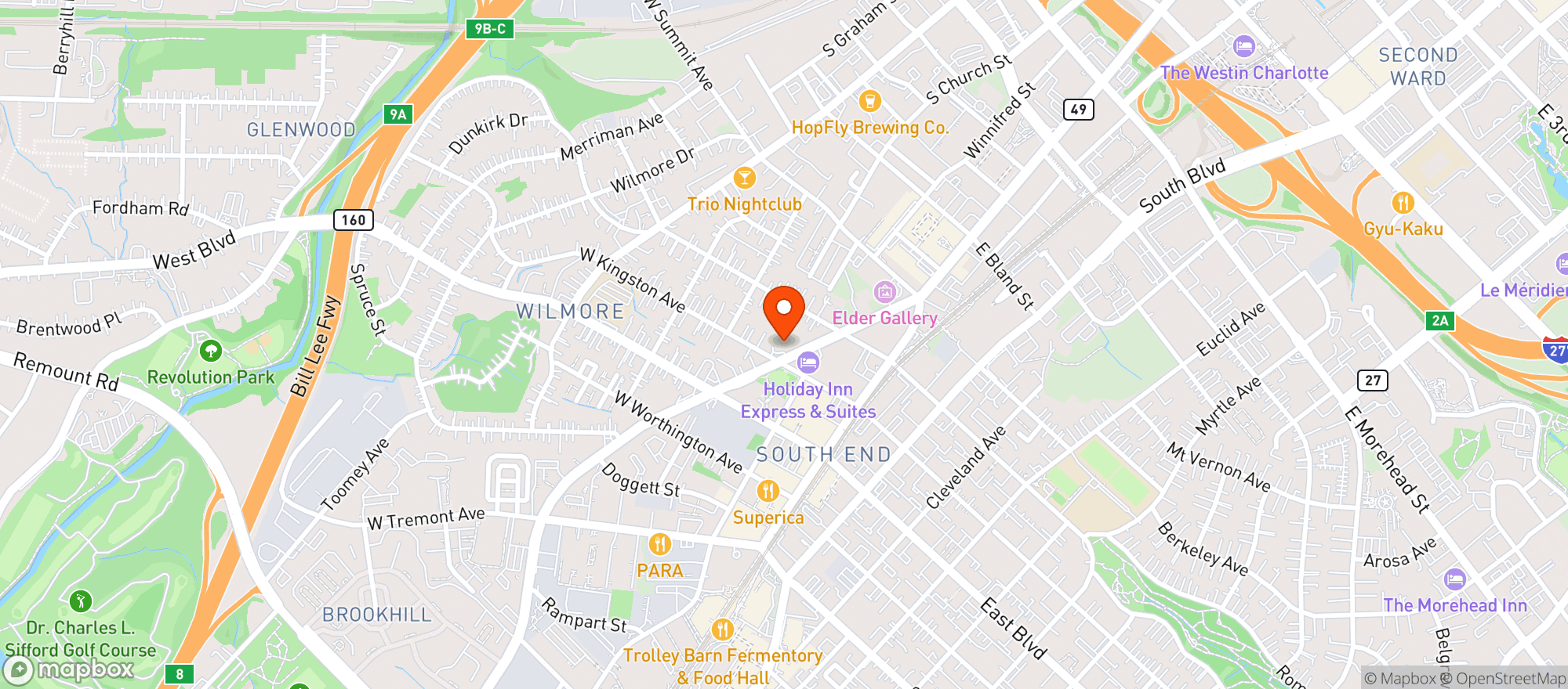 Map showing Stop N Go