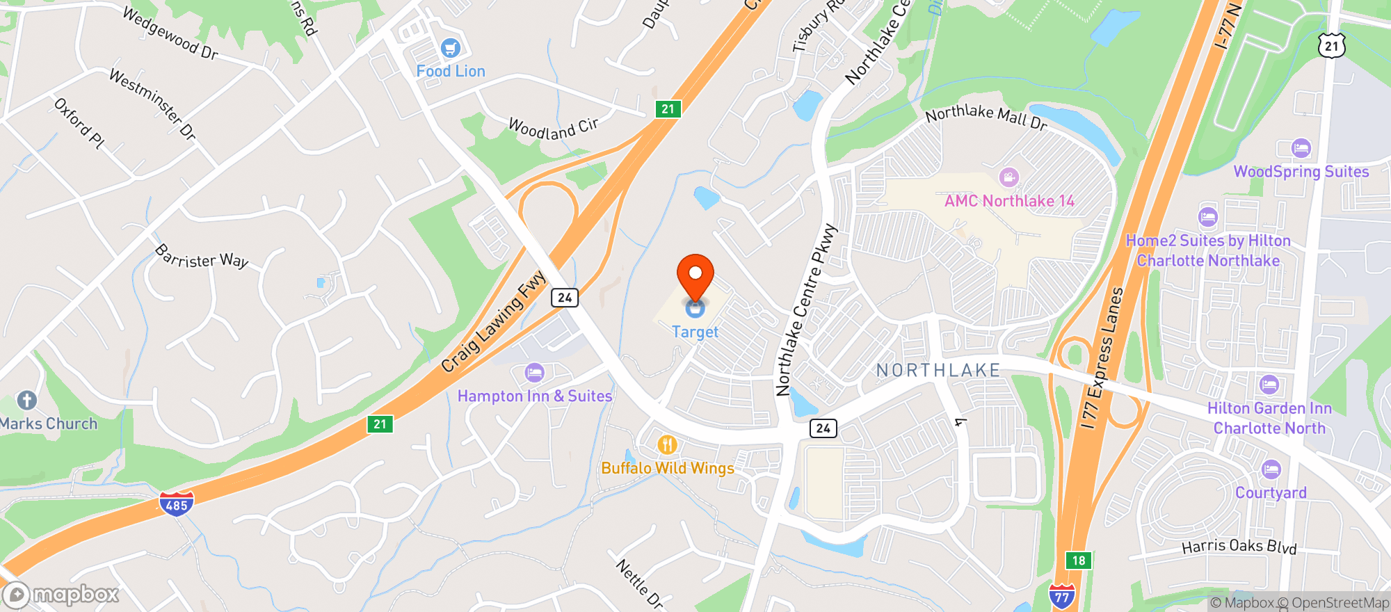 Map showing Target