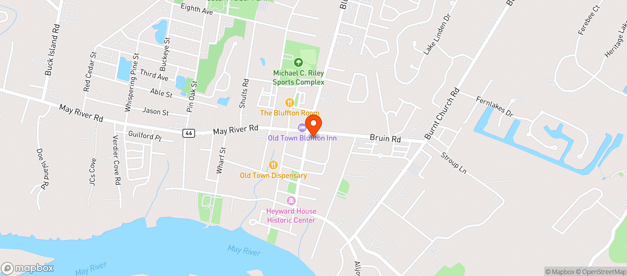 Map showing Nickel Pumpers - Bluffton (Chs)