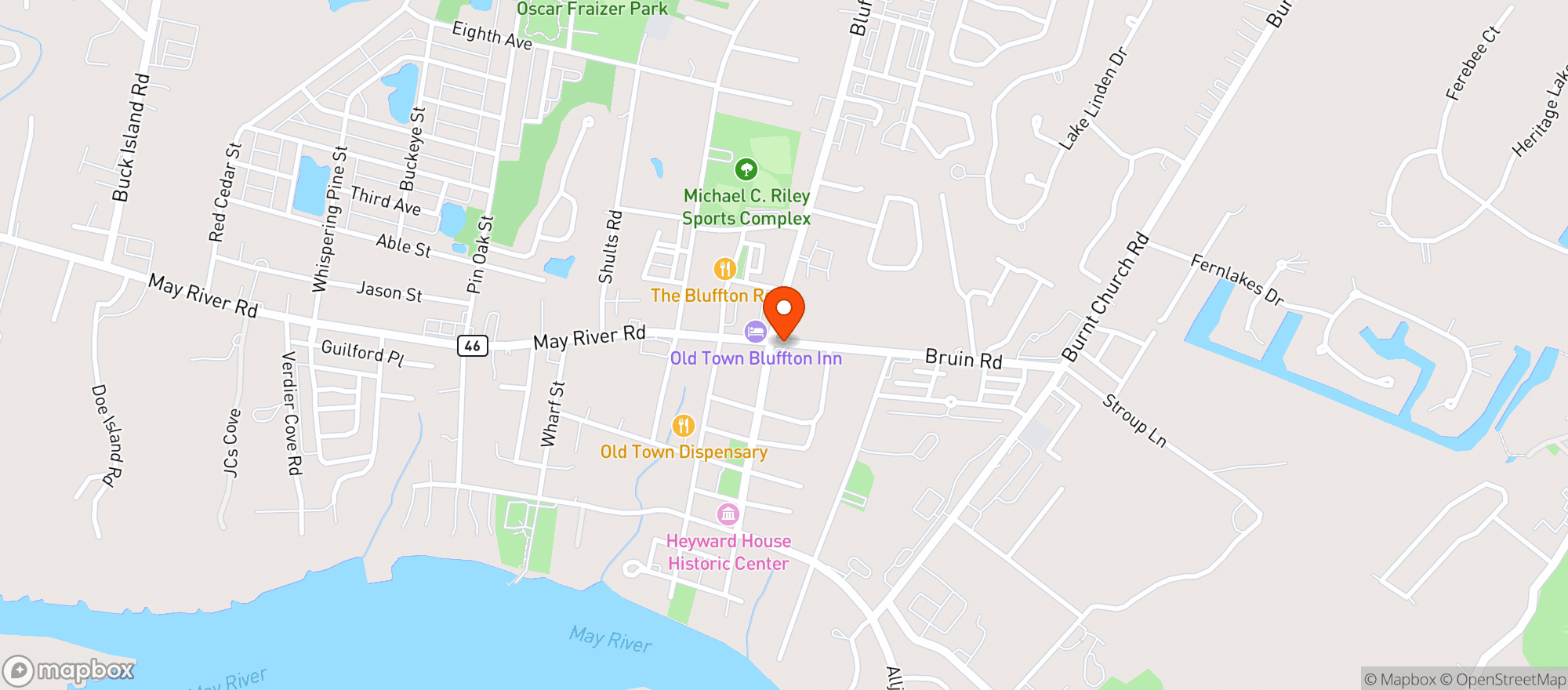 Map showing Bluffton Maruti Mart