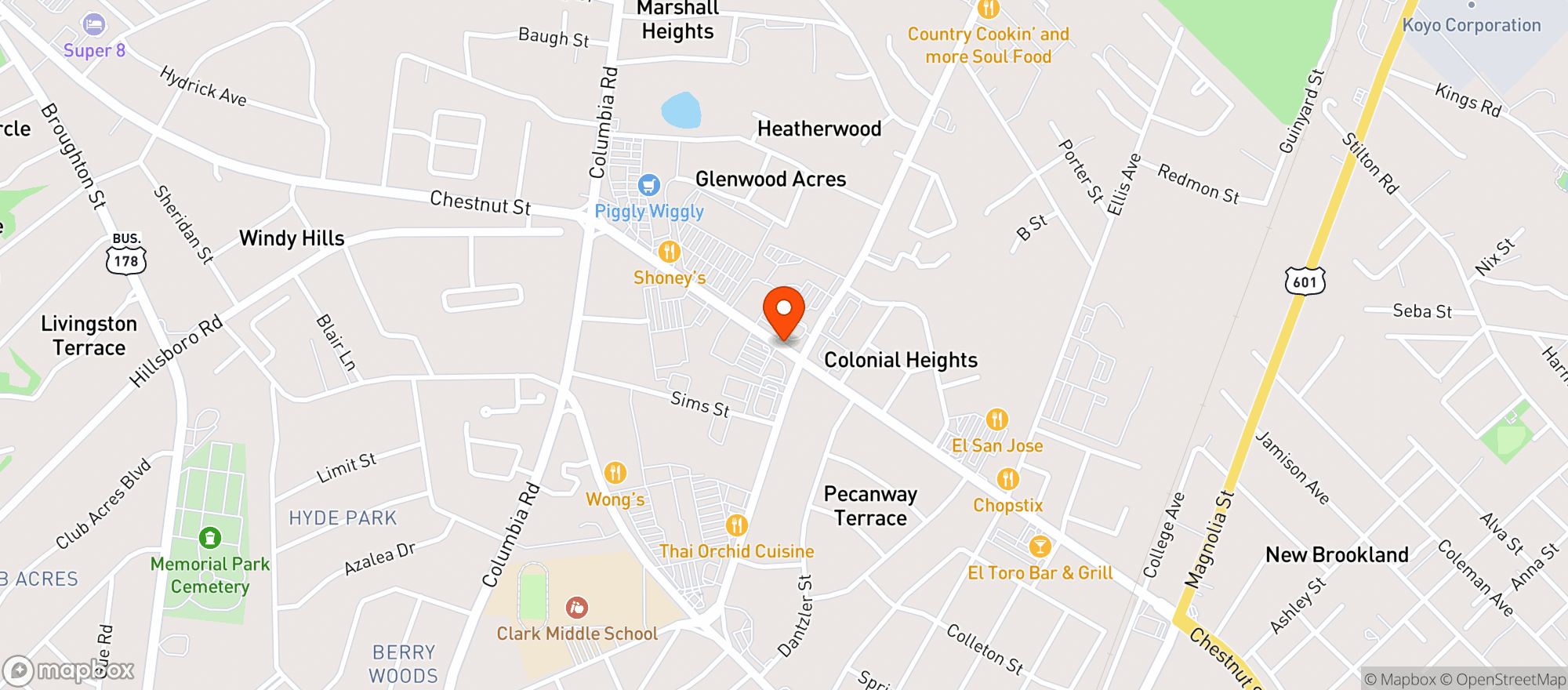 Map showing Food Lion